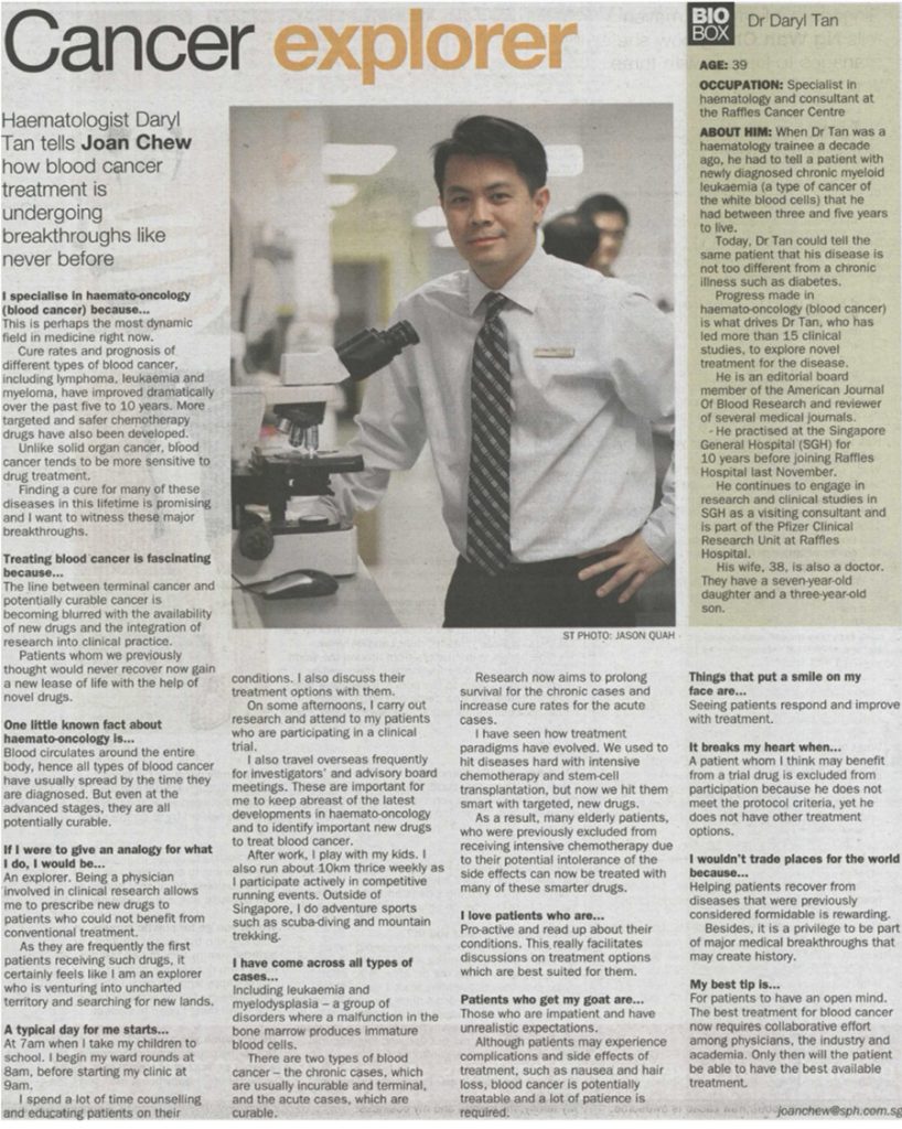 Dr Daryl Tan Cancer Explorer